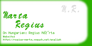 marta regius business card